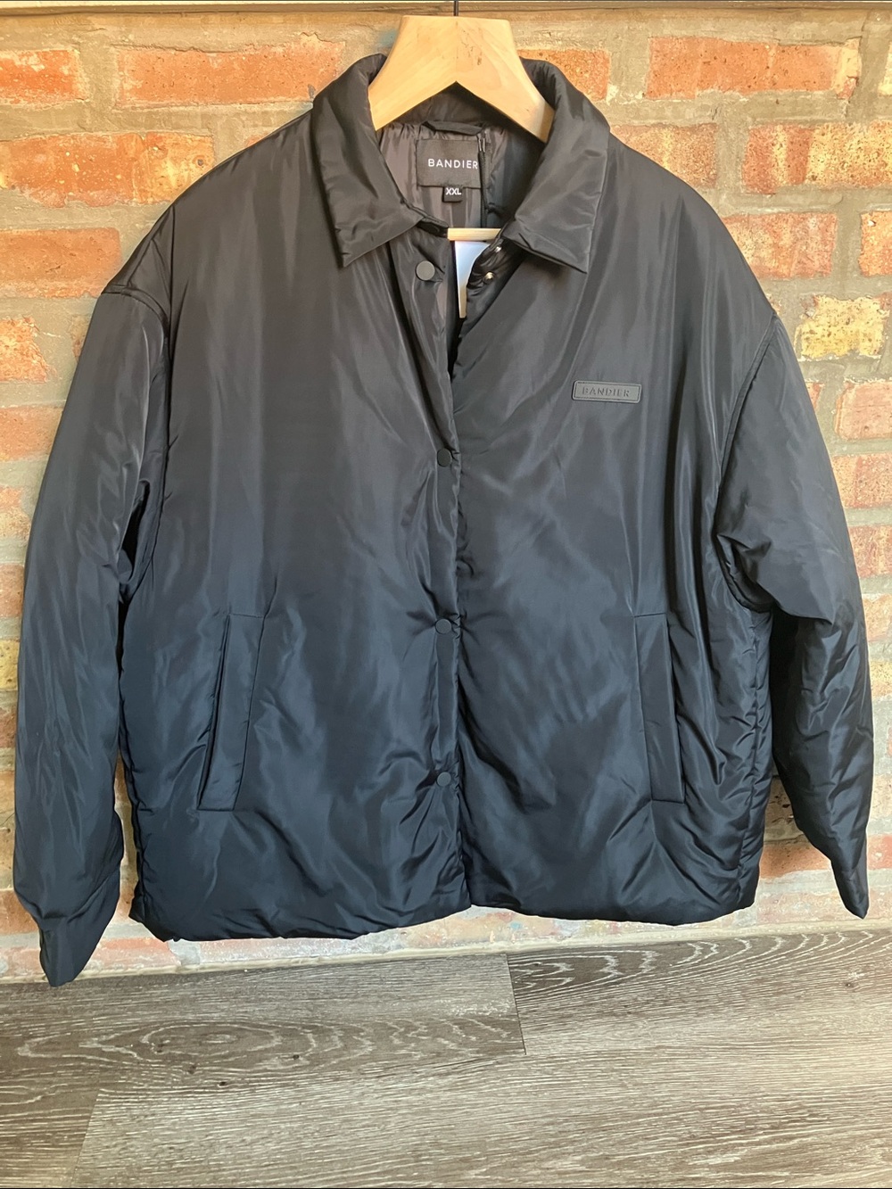 black Bandier classic coaches puffer jacket